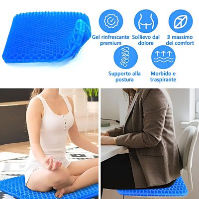 CUSCINO IN GEL ANTIDOLORE    – Più Comfort in Ufficio, in Auto e a Casa